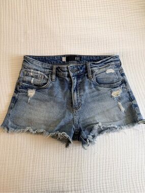Kut from the Kloth Medium Wash Distressed Denim Shorts